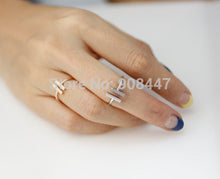 10 PCS-R115 Cute Unique Bar Adjustable ring,simple double bar ring -
