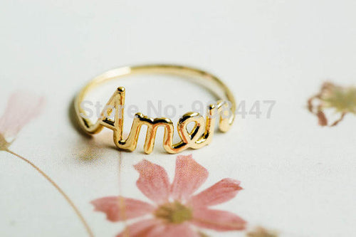 10 PCS-R127 Cute A script letter ring,Jewelry,Ring,bridesmaid gift,engaget ring,word ring -