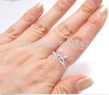 10 PCS-R252 Origami Crane ring,bird ring,animal ring -