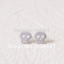 10 PCS-S002 jewelry Gold Silver Pink gold Heart Eyed Skull Studs Earrings S002