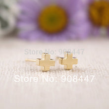 10 PCS-S004 jewelry Cute Tiny Cross Korean stud Earrings in Gold S004