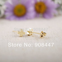 10 PCS-S004 jewelry Cute Tiny Cross Korean stud Earrings in Gold S004