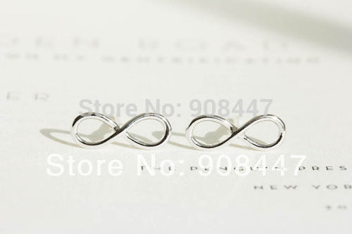 10 PCS-S005 Earrings jewelry Cute Gold Silver Pink gold 8 Tiny Infinity Stud Earrings