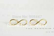 10 PCS-S005 Earrings jewelry Cute Gold Silver Pink gold 8 Tiny Infinity Stud Earrings
