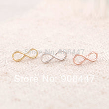 10 PCS-S005 Earrings jewelry Cute Gold Silver Pink gold 8 Tiny Infinity Stud Earrings