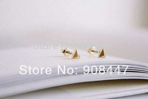10 PCS-S006 jewelry 18K bling gold solid triagle cartilage earrings