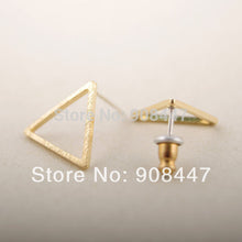 10 PCS-S008 jewelry Cute Geometry Gold and Silver Enamel Triangle Stud Earrings