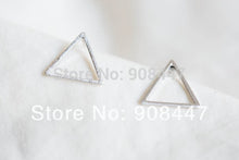 10 PCS-S008 jewelry Cute Geometry Gold and Silver Enamel Triangle Stud Earrings