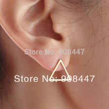 10 PCS-S008 jewelry Cute Geometry Gold and Silver Enamel Triangle Stud Earrings