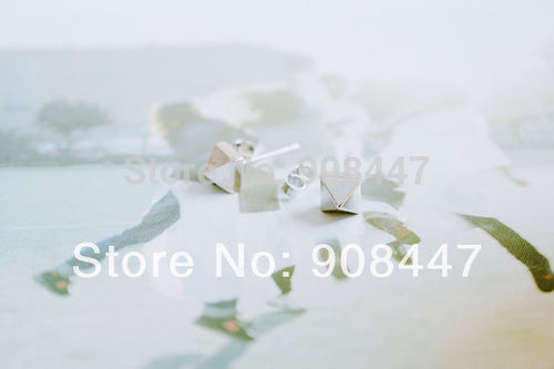 10 PCS-S009 Earrings Jewelry Platinum Plated Triangle Cone Stud Earrings