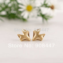 10 PCS-S011 jewelry Gold Silver Pink-gold Fox stud Earring Cute Animal Earrings