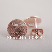 10 PCS-S013 Earrings jewelry Simple Round Earrings Gold Silver Pink Gold Brushed Circle stud Earrings