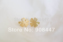10 PCS-S018 Flower Cute Earrings jewelry silver gold clover with four leaves Stud postearrings
