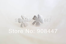 10 PCS-S018 Flower Cute Earrings jewelry silver gold clover with four leaves Stud postearrings