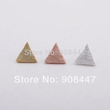10 PCS-S019 Cute Earrings jewelry Gold Silver Pink Gold Brushed Triangle stud Earrings
