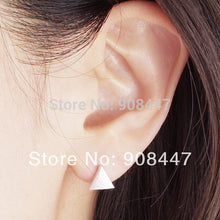 10 PCS-S019 Cute Earrings jewelry Gold Silver Pink Gold Brushed Triangle stud Earrings