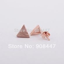 10 PCS-S019 Cute Earrings jewelry Gold Silver Pink Gold Brushed Triangle stud Earrings