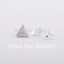 10 PCS-S019 Cute Earrings jewelry Gold Silver Pink Gold Brushed Triangle stud Earrings