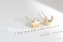 10 PCS-S020 Cute Earrings Jewelry 18k Gold Teens Moon and Star stud Earrings Silver