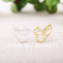 10 PCS-S023 jewelry Gold Silver Origami Squirrel Stud Earrings