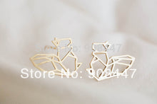 10 PCS-S023 jewelry Gold Silver Origami Squirrel Stud Earrings