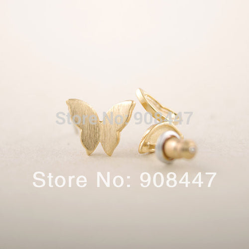 10 PCS-S024 jewelry Gold Silver Butterfly studs Earrings Girl Party Gifts