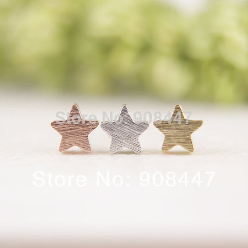 10 PCS-S025 jewelry Cute Star Earrings Gold Silver Pink Gold Little Star stud Earrings