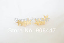 10 PCS-S027 jewelry 18K gold 3star teens stud earrings