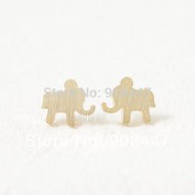 10 PCS-S029 jewelry Cute India Gold Silver Pink Gold Elephant Shaped Stud Earrings