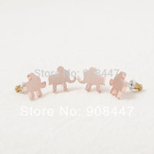 10 PCS-S029 jewelry Cute India Gold Silver Pink Gold Elephant Shaped Stud Earrings