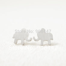 10 PCS-S029 jewelry Cute India Gold Silver Pink Gold Elephant Shaped Stud Earrings