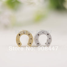 10 PCS-S032 Earrings jewelry Gold Silver Horseshoe stud Earrings