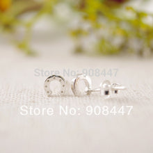 10 PCS-S032 Earrings jewelry Gold Silver Horseshoe stud Earrings