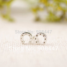 10 PCS-S032 Earrings jewelry Gold Silver Horseshoe stud Earrings