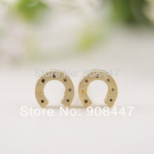 10 PCS-S032 Earrings jewelry Gold Silver Horseshoe stud Earrings