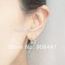 10 PCS-S035 jewelry Gold Silver Origami Deer Stud Earrings