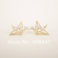 10 PCS-S037 Earrings jewelry Gold Silver Cute Origami Crane Stud Earrings