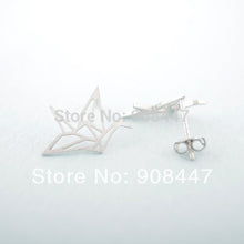 10 PCS-S037 Earrings jewelry Gold Silver Cute Origami Crane Stud Earrings