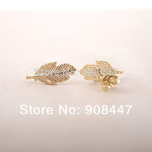 10 PCS-S038 jewelry Gold Silver Fallen Leaves stud Earrings