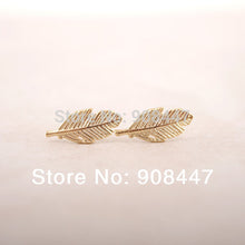 10 PCS-S038 jewelry Gold Silver Fallen Leaves stud Earrings