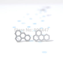 10 PCS-S039 jewelry gold silver tiny hexagon modern earring,Hive stud earrings