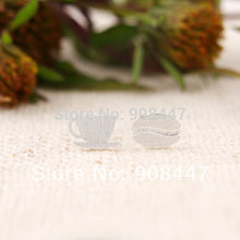 10 PCS-S040 jewelry Gold Silver Coffee Cup and Bean Stud Earrings