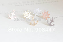 10 PCS-S042 jewelry funky anchor and rudder earring set