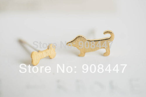 10 PCS-S044 jewelry 18K Gold dog bone Stud Post earrings Jewelry