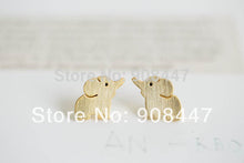 10 PCS-S046 jewelry silver gold cute elephant earring Jewelry