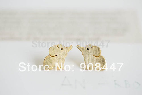 10 PCS-S046 jewelry silver gold cute elephant earring Jewelry