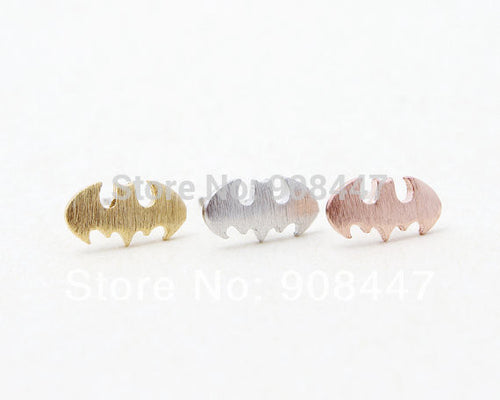 10 PCS-S048 jewelry Cute Bat Earrings Gold Silver Stud Earrings