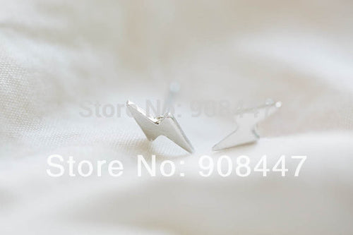 10 PCS-S050 jewelry platinum plated thunderbolt stud earrings