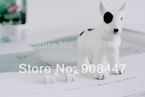 10 PCS-S051 jewelry silver cute animal dog earrings