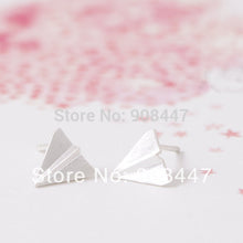 10 PCS-S054 jewelry Gold Silver Origami Plane Stud Earrings